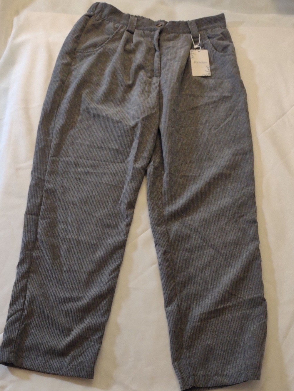 NWT Relaxed Gray Corduroy Trousers - Size L